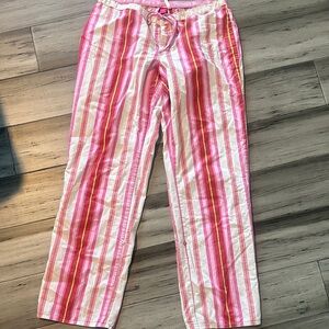PINK Victoria's Secret Striped Pajama Pants - Pink and White